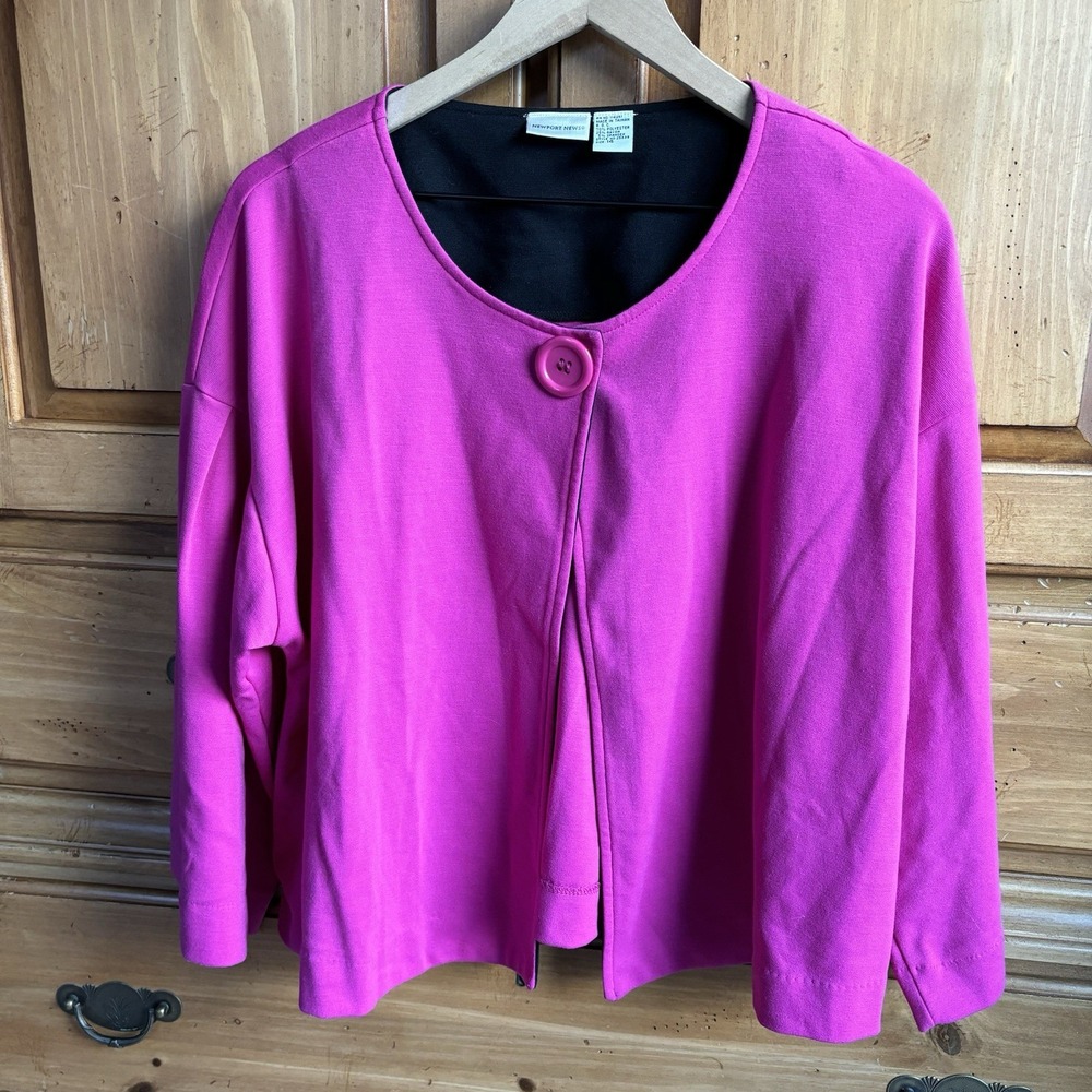 Womens Cardigan 14 Pink Bright Chunky Cropped Bolero Casual 80s 90s Bell Sleeve